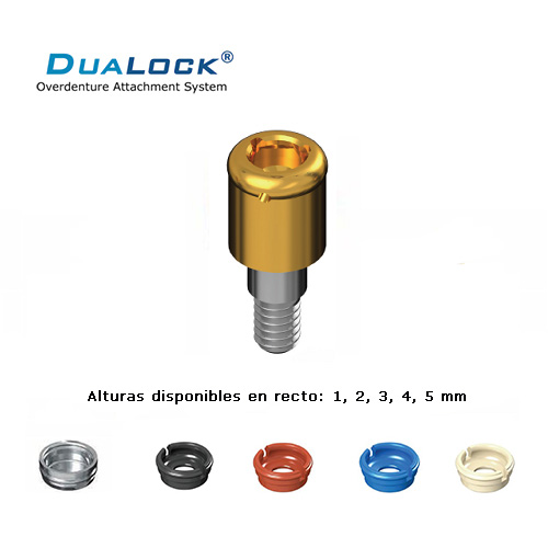 DUALOCK® ATACHE SIMILAR A LOCATOR® RECTO Y ANGULADO COMPATIBLE CON BRANEMARK® Y SIMILARES