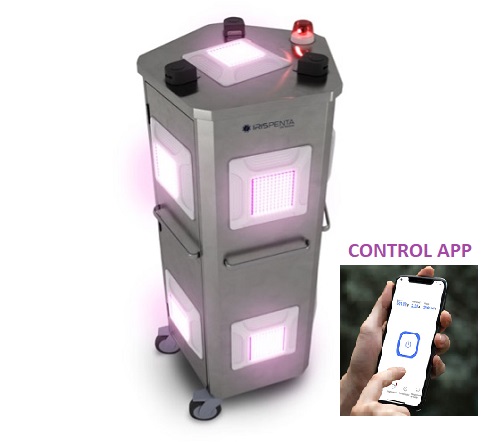 IRIS PENTA ROBOT PARA DESINFECCIÓN CLÍNICA ENTRE PACIENTES POR LUZ ULTRAVIOLETA UV-C (LED)