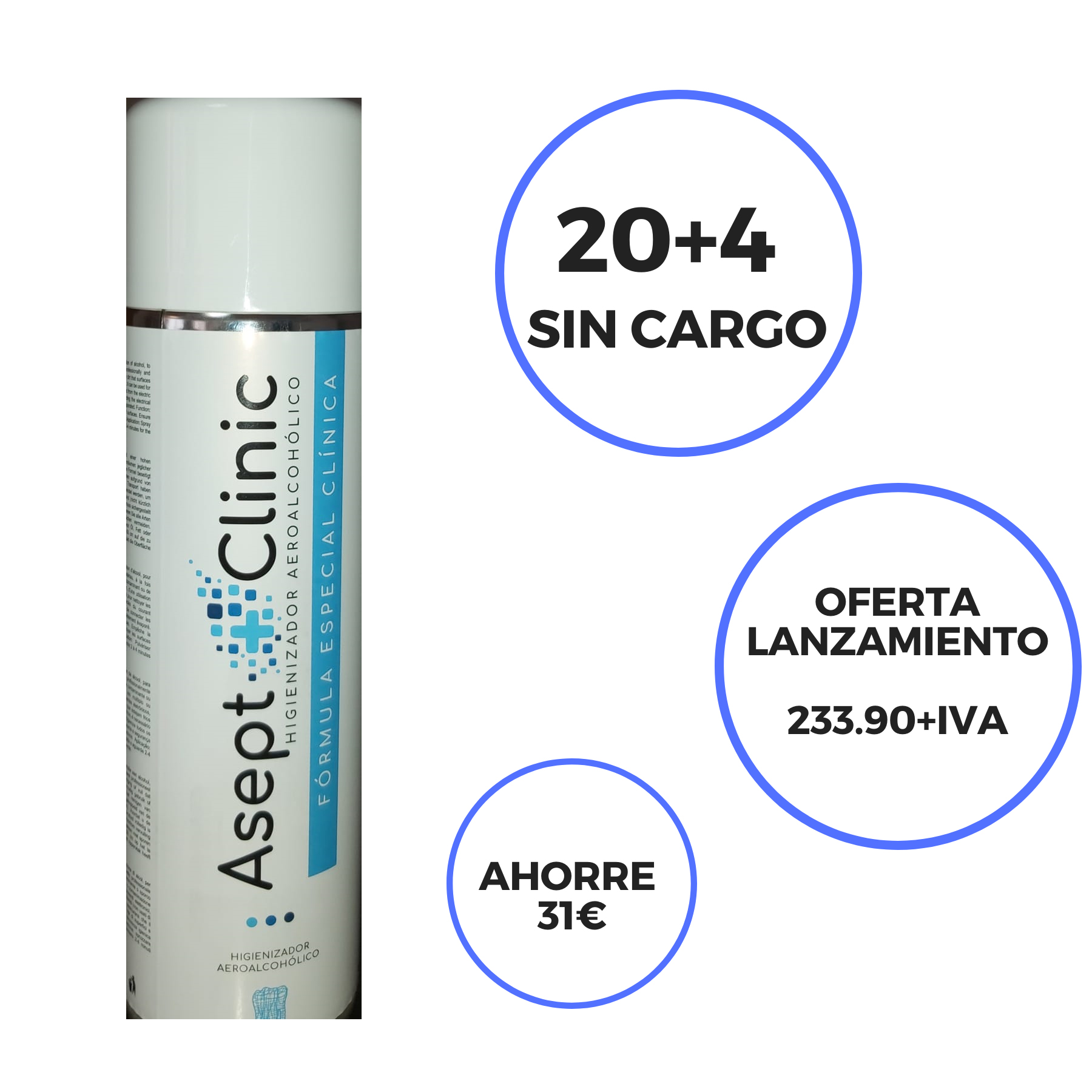 ASEPTCLINIC Spray higienizador superficies para clínicas aereoalcohólico, el paciente percibe el esfuerzo de la clínica por preservar su seguridad