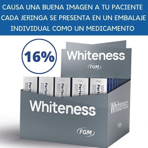 MULTIPACK BOX 50 JERINGAS INDIVIDUALES  BLANQUEAMIENTO CASERO WHITENESS PERFECT 16%