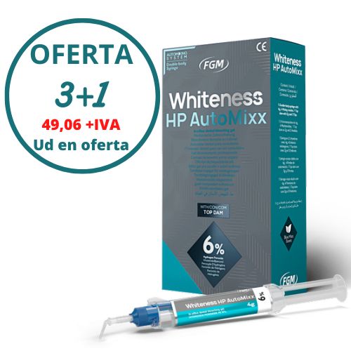 BLANQUEAMIENTO DE CLÍNICA WHITENESS HP AUTOMIXX PERÓXIDO DE HIDRÓGENO AL 6% PARA DIENTES SENSIBLES