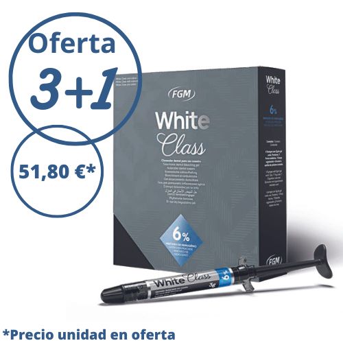 BLANQUEAMIENTO CASERO RAPIDO WHITE CLASS 6% DE PEROXIDO DE HIDROGENO KIT 4 JERINGAS