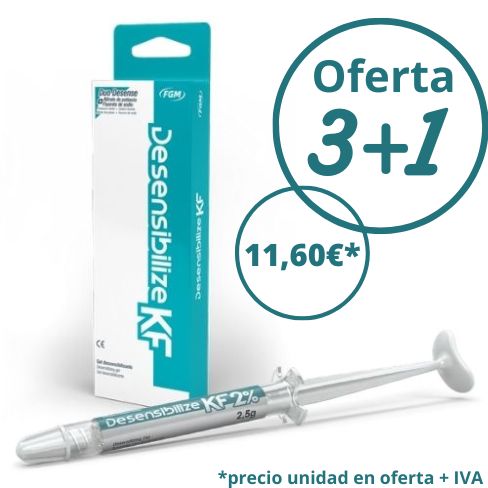  OFERTA 3+1 DESENSIBILIZANTE PARA APLICAR EL PACIENTE DURANTE EL BLANQUEAMIENTO DENTAL CASERO DESENSIBILIZE KF 0,2%