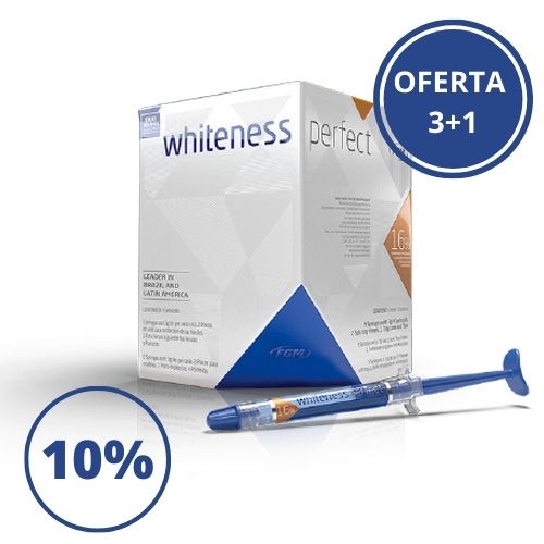 🎧📝 OFERTA 3+1  BLANQUEAMIENTO CASERO WHITENESS PERFECT 10% DE FGM  3 KITS+ 1 KIT DE REGALO