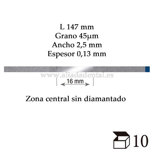 EDENTA TIRA PULIDO PROXIMAL DIAMANTADO ESTANDAR MEDIO 147X2,5X0,13