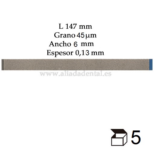 EDENTA TIRA PULIDO  PROXIMAL DIAMANTADA ANCHA GRANO MEDIO 147X6X0,13