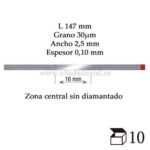 EDENTA TIRA PULIDO PROXIMAL DIAMANTADO FINO 147X2,5X0,10