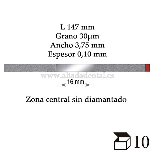 EDENTA TIRA PULIDO PROXIMAL DIAMANTADO FINO 147X3,75X0,10