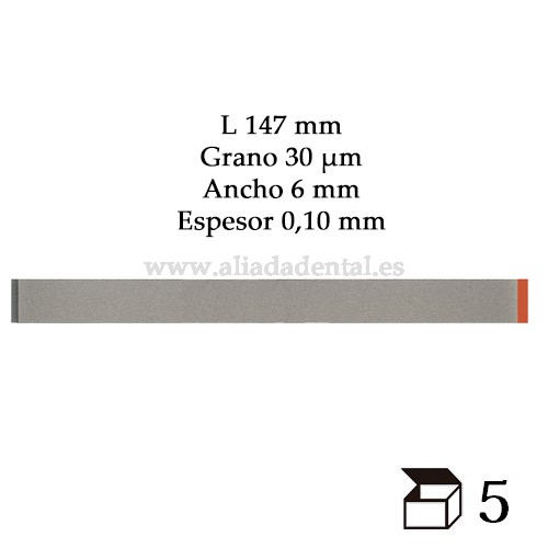  DENTA TIRA PULIDO PROXIMAL ANCHA DIAMANTADO FINO 147X6X0,10