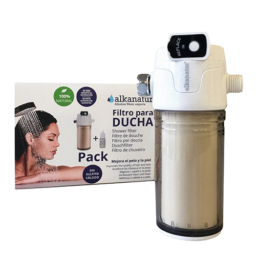 FILTRO PARA DUCHA ALKANATUR CON FILTRO RECAMBIABLE DURACION 50.000 LITROS