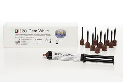 CEMENTO PARA ATACHES EXTRA E INTRAORAL EN COLOR BLANCO  KIERO CEM WHITE