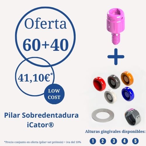 PACK OFERTA 60+40 SIN CARGO PILAR ICATOR® SIMILAR A LOCATOR® (INCLUYE SET DE PROTESIS)